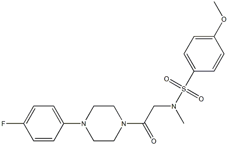 N-{2-[4-(4-fluorophenyl)-1-piperazinyl]-2-oxoethyl}-4-methoxy-N-methylbenzenesulfonamide 结构式