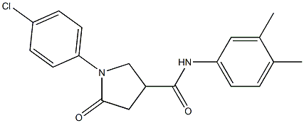 1-(4-chlorophenyl)-N-(3,4-dimethylphenyl)-5-oxo-3-pyrrolidinecarboxamide 结构式