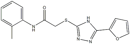 2-{[5-(2-furyl)-4H-1,2,4-triazol-3-yl]sulfanyl}-N-(2-methylphenyl)acetamide 结构式