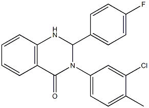 3-(3-chloro-4-methylphenyl)-2-(4-fluorophenyl)-2,3-dihydro-4(1H)-quinazolinone 结构式