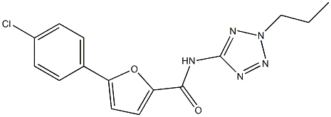 5-(4-chlorophenyl)-N-(2-propyl-2H-tetraazol-5-yl)-2-furamide 结构式