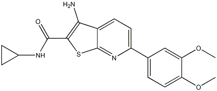 3-amino-N-cyclopropyl-6-(3,4-dimethoxyphenyl)thieno[2,3-b]pyridine-2-carboxamide 结构式