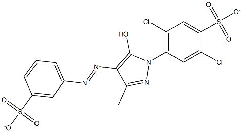 2,5-dichloro-4-{5-hydroxy-3-methyl-4-[(3-sulfonatophenyl)diazenyl]-1H-pyrazol-1-yl}benzenesulfonate 结构式