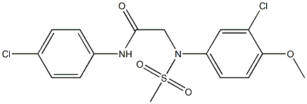 2-[3-chloro-4-methoxy(methylsulfonyl)anilino]-N-(4-chlorophenyl)acetamide 结构式