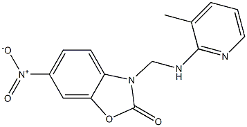 6-nitro-3-{[(3-methyl-2-pyridinyl)amino]methyl}-1,3-benzoxazol-2(3H)-one 结构式