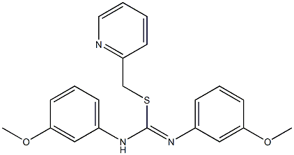 2-pyridinylmethyl N,N'-bis(3-methoxyphenyl)imidothiocarbamate 结构式