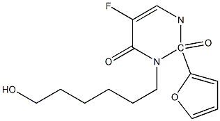 5-fluoro-3-(6-hydroxyhexyl)-1-tetrahydro-2-furanyl-2,4(1H,3H)-pyrimidinedione 结构式