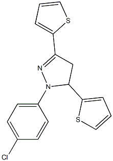 1-(4-chlorophenyl)-3,5-di(2-thienyl)-4,5-dihydro-1H-pyrazole 结构式