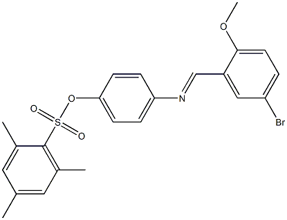 4-[(5-bromo-2-methoxybenzylidene)amino]phenyl 2,4,6-trimethylbenzenesulfonate 结构式