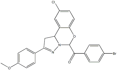 (4-bromophenyl){9-chloro-2-[4-(methyloxy)phenyl]-1,10b-dihydropyrazolo[1,5-c][1,3]benzoxazin-5-yl}methanone 结构式