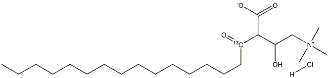 Palmitoyl-1-13C-L-carnitine  hydrochloride 结构式