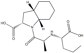 (2S,3aS,7aS)-1-[(2S)-2-[[(1S)-1-carboxybutyl]amino] propanoyl]-octahydro-1H-indole-2-carboxylic acid. 结构式