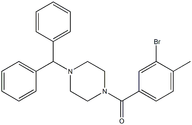 (4-benzhydryl-1-piperazinyl)(3-bromo-4-methylphenyl)methanone 结构式