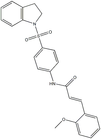 (E)-N-[4-(2,3-dihydro-1H-indol-1-ylsulfonyl)phenyl]-3-(2-methoxyphenyl)-2-propenamide 结构式