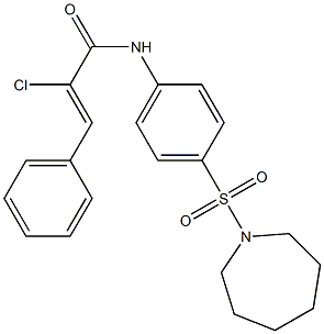 (Z)-N-[4-(1-azepanylsulfonyl)phenyl]-2-chloro-3-phenyl-2-propenamide 结构式