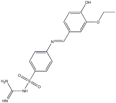 {[amino(imino)methyl]amino}(4-{[(E)-(3-ethoxy-4-hydroxyphenyl)methylidene]amino}phenyl)dioxo-lambda~6~-sulfane 结构式