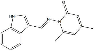 1-{[(E)-1H-indol-3-ylmethylidene]amino}-4,6-dimethyl-2(1H)-pyridinone 结构式