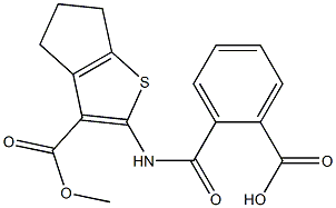 2-({[3-(methoxycarbonyl)-5,6-dihydro-4H-cyclopenta[b]thiophen-2-yl]amino}carbonyl)benzoic acid 结构式