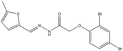 2-(2,4-dibromophenoxy)-N'-[(E)-(5-methyl-2-thienyl)methylidene]acetohydrazide 结构式