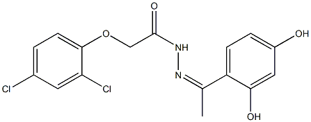 2-(2,4-dichlorophenoxy)-N'-[(Z)-1-(2,4-dihydroxyphenyl)ethylidene]acetohydrazide 结构式