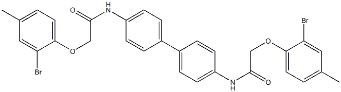 2-(2-bromo-4-methylphenoxy)-N-(4'-{[2-(2-bromo-4-methylphenoxy)acetyl]amino}[1,1'-biphenyl]-4-yl)acetamide 结构式