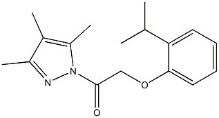 2-(2-isopropylphenoxy)-1-(3,4,5-trimethyl-1H-pyrazol-1-yl)-1-ethanone 结构式