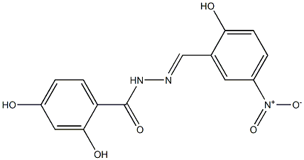 2,4-dihydroxy-N'-[(E)-(2-hydroxy-5-nitrophenyl)methylidene]benzohydrazide 结构式