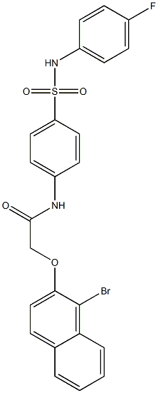 2-[(1-bromo-2-naphthyl)oxy]-N-{4-[(4-fluoroanilino)sulfonyl]phenyl}acetamide 结构式
