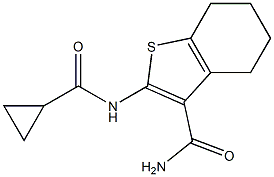 2-[(cyclopropylcarbonyl)amino]-4,5,6,7-tetrahydro-1-benzothiophene-3-carboxamide 结构式