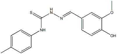 2-[(E)-(4-hydroxy-3-methoxyphenyl)methylidene]-N-(4-methylphenyl)-1-hydrazinecarbothioamide 结构式