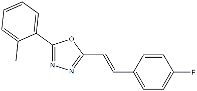 2-[(E)-2-(4-fluorophenyl)ethenyl]-5-(2-methylphenyl)-1,3,4-oxadiazole 结构式