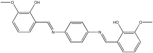 2-{[(4-{[(E)-(2-hydroxy-3-methoxyphenyl)methylidene]amino}phenyl)imino]methyl}-6-methoxyphenol 结构式