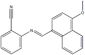 2-{[(E)-(4-methoxy-1-naphthyl)methylidene]amino}benzonitrile 结构式