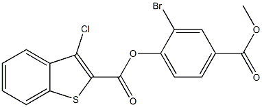 2-bromo-4-(methoxycarbonyl)phenyl 3-chloro-1-benzothiophene-2-carboxylate 结构式
