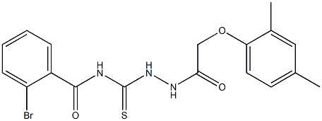 2-bromo-N-({2-[2-(2,4-dimethylphenoxy)acetyl]hydrazino}carbothioyl)benzamide 结构式