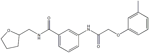 3-{[2-(3-methylphenoxy)acetyl]amino}-N-(tetrahydro-2-furanylmethyl)benzamide 结构式