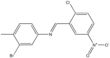 N-(3-bromo-4-methylphenyl)-N-[(E)-(2-chloro-5-nitrophenyl)methylidene]amine 结构式