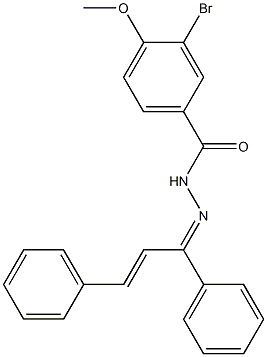 3-bromo-N'-[(Z,2E)-1,3-diphenyl-2-propenylidene]-4-methoxybenzohydrazide 结构式