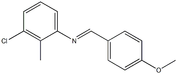 N-(3-chloro-2-methylphenyl)-N-[(E)-(4-methoxyphenyl)methylidene]amine 结构式