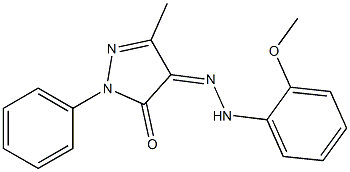 3-methyl-1-phenyl-1H-pyrazole-4,5-dione 4-[N-(2-methoxyphenyl)hydrazone] 结构式