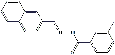 3-methyl-N'-[(E)-2-naphthylmethylidene]benzohydrazide 结构式