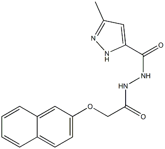 3-methyl-N'-[2-(2-naphthyloxy)acetyl]-1H-pyrazole-5-carbohydrazide 结构式