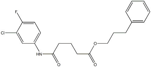 3-phenylpropyl 5-(3-chloro-4-fluoroanilino)-5-oxopentanoate 结构式