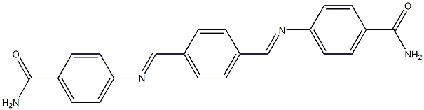 4-({(E)-[4-({[4-(aminocarbonyl)phenyl]imino}methyl)phenyl]methylidene}amino)benzamide 结构式