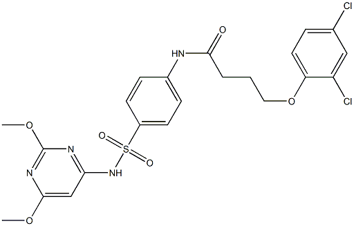 4-(2,4-dichlorophenoxy)-N-(4-{[(2,6-dimethoxy-4-pyrimidinyl)amino]sulfonyl}phenyl)butanamide 结构式