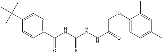 4-(tert-butyl)-N-({2-[2-(2,4-dimethylphenoxy)acetyl]hydrazino}carbothioyl)benzamide 结构式
