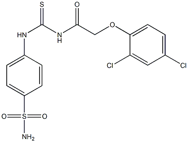 4-[({[2-(2,4-dichlorophenoxy)acetyl]amino}carbothioyl)amino]benzenesulfonamide 结构式