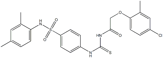 4-[({[2-(4-chloro-2-methylphenoxy)acetyl]amino}carbothioyl)amino]-N-(2,4-dimethylphenyl)benzenesulfonamide 结构式