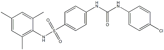 4-{[(4-chloroanilino)carbonyl]amino}-N-mesitylbenzenesulfonamide 结构式