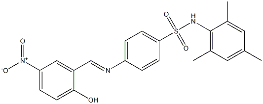 4-{[(E)-(2-hydroxy-5-nitrophenyl)methylidene]amino}-N-mesitylbenzenesulfonamide 结构式